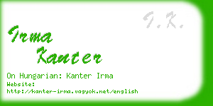 irma kanter business card
